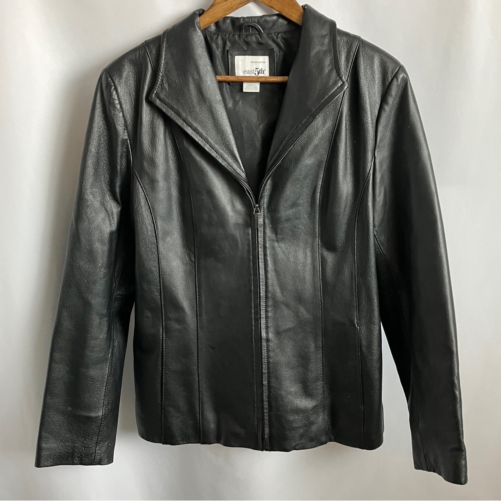 East 5th Vintage Leather Zip-Up Jacket